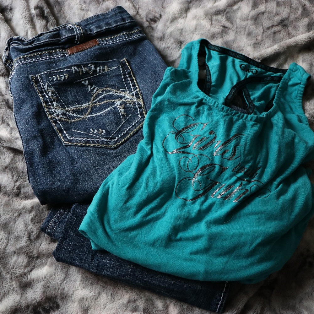 Cowgirl Tuff Jeans - Barbed Wire Tan